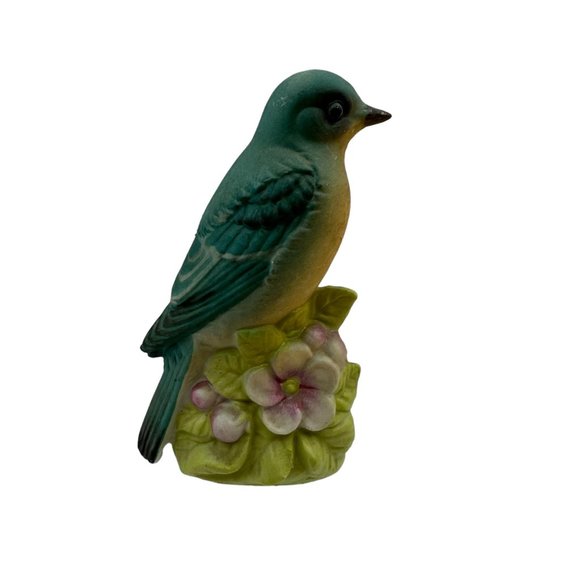 Blue Bird Floral Salt Shaker Made in Japan Sculpture Blue Pink Green Yellow - Picture 15 of 15